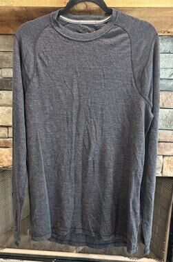 Men’s SMARTWOOL Gray Merino Wool Long Leave Shirt Size L *A6
